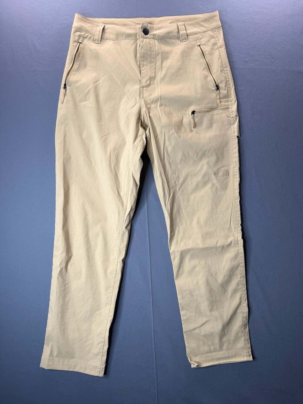 The North Face Men's 32 Tan Hiking Cargo Pants with Zipped Pockets